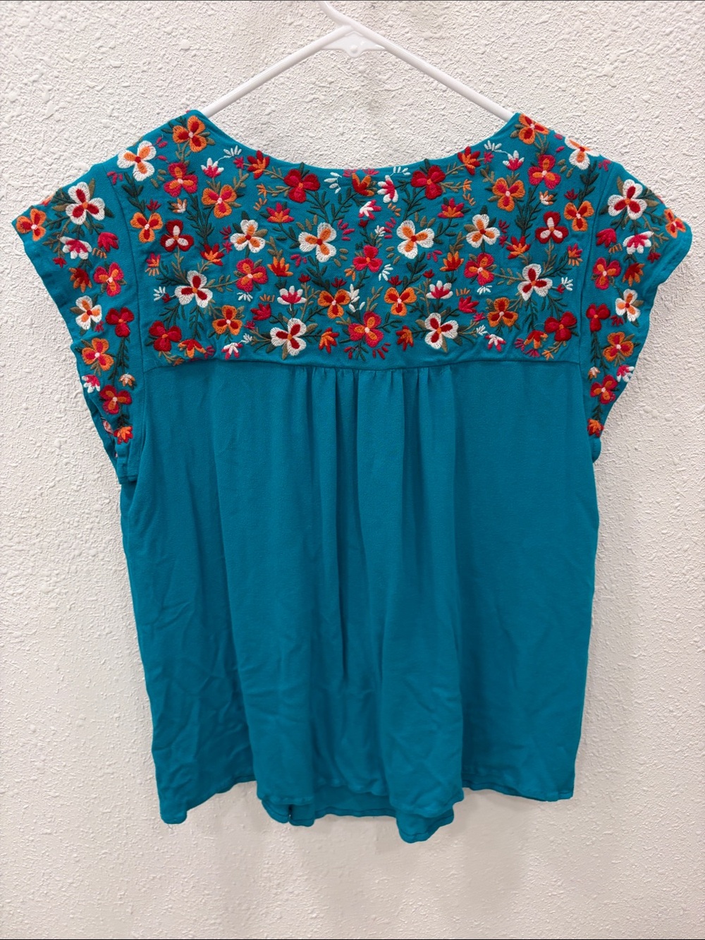 Savanna Jane Teal Embroidered Floral Top - Picture 2 of 4